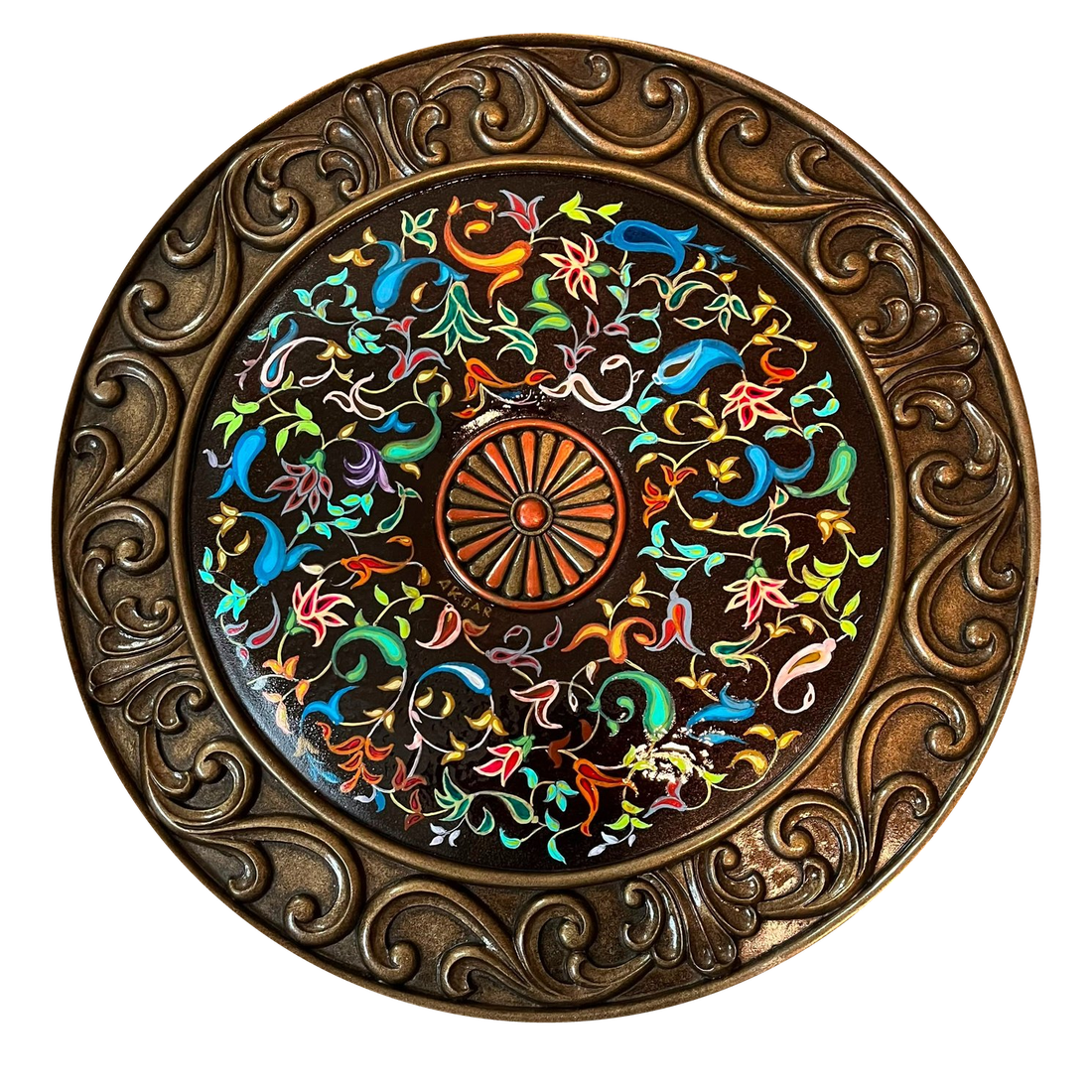 Persian ornamental hand-painted plate