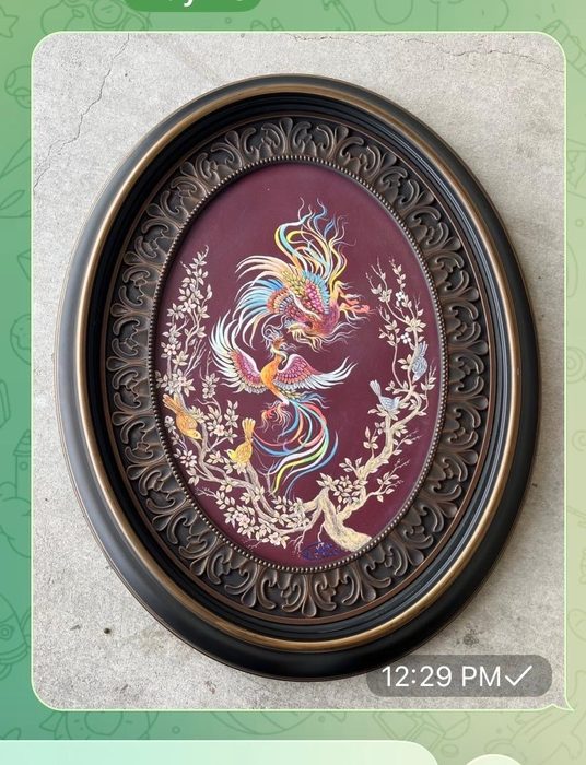 Oval Phoenix Plate by Akbar Fanaei