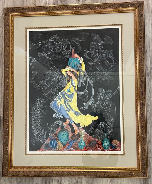 Dance and Poetry Framed Artwork by Akbar Fanaei